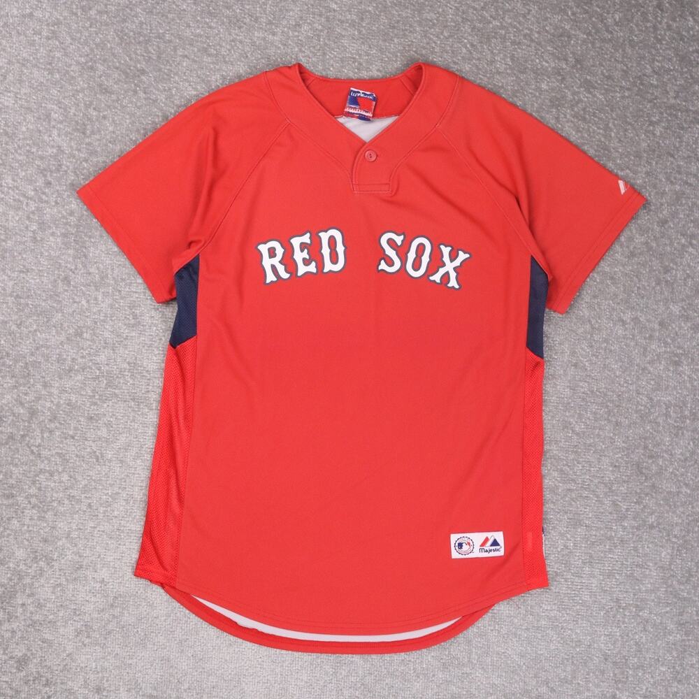 Boston Red Sox Baseball Medium Red Mesh Short Sleeve Jersey T-Shirt